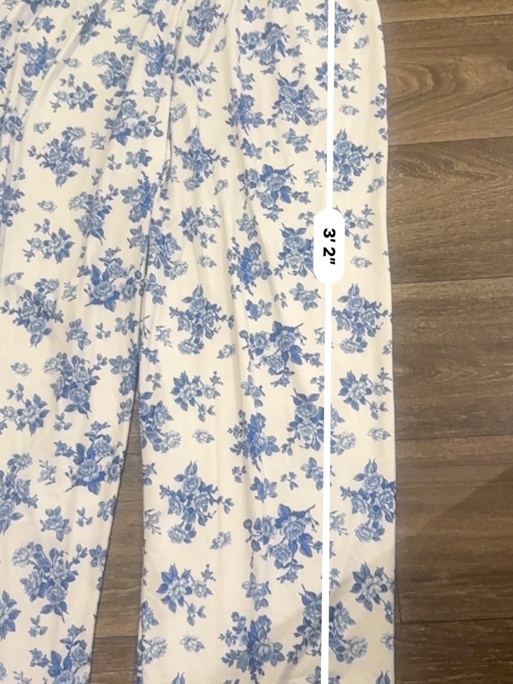 White and Blue Floral Cami Pajama Set - Picture 7 of 10